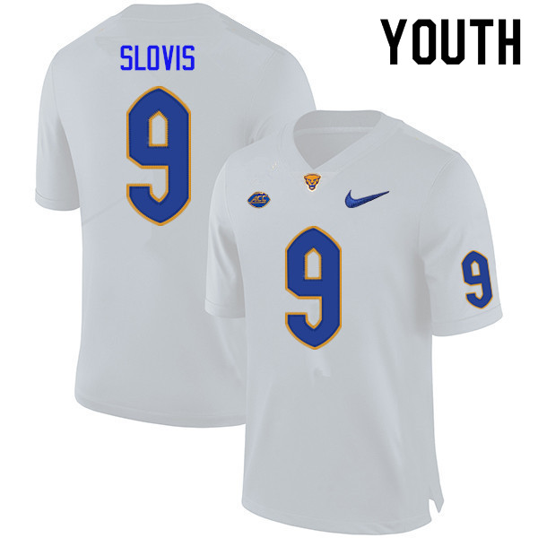 Youth #9 Kedon Slovis Pitt Panthers College Football Jerseys Sale-White